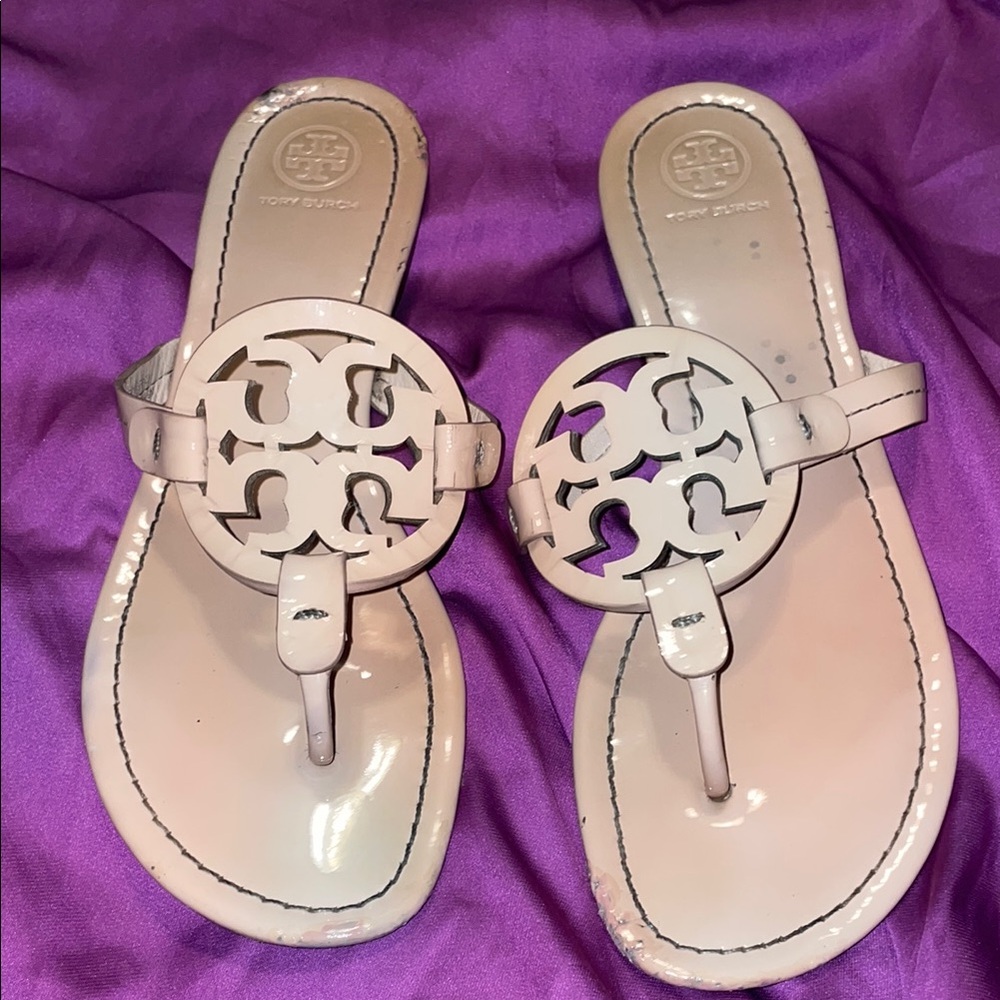 Tory Burch Miller Patent Leather in Beige Blush - Imperfect